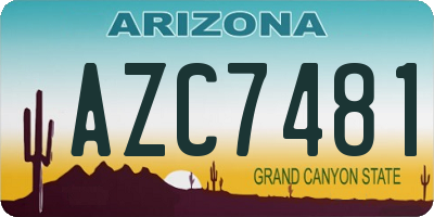 AZ license plate AZC7481