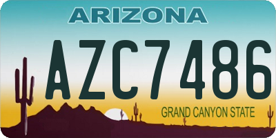AZ license plate AZC7486