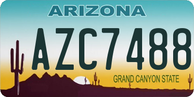 AZ license plate AZC7488
