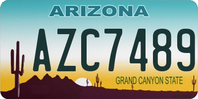 AZ license plate AZC7489