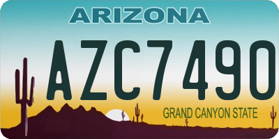 AZ license plate AZC7490