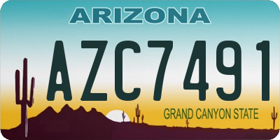 AZ license plate AZC7491