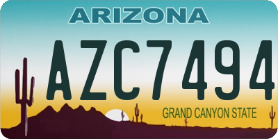 AZ license plate AZC7494