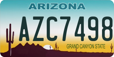 AZ license plate AZC7498
