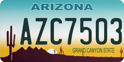 AZ license plate AZC7503