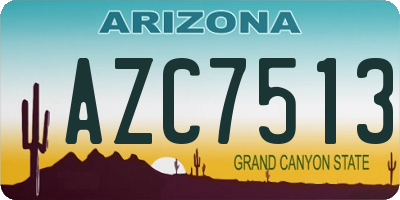 AZ license plate AZC7513