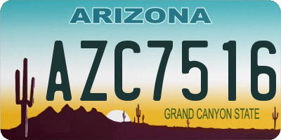 AZ license plate AZC7516