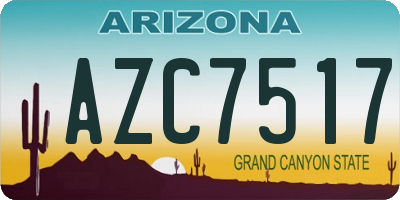AZ license plate AZC7517