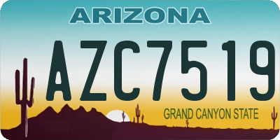 AZ license plate AZC7519