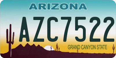 AZ license plate AZC7522