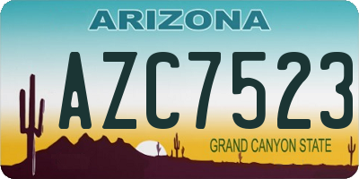 AZ license plate AZC7523