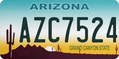 AZ license plate AZC7524