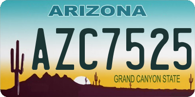 AZ license plate AZC7525