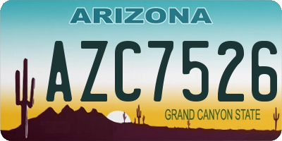 AZ license plate AZC7526