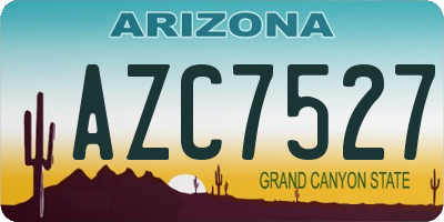 AZ license plate AZC7527