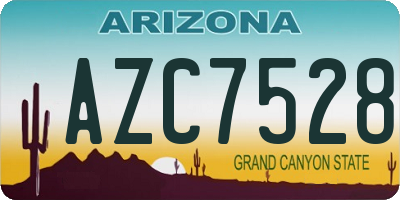 AZ license plate AZC7528