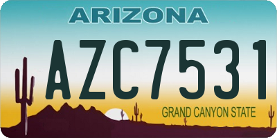 AZ license plate AZC7531