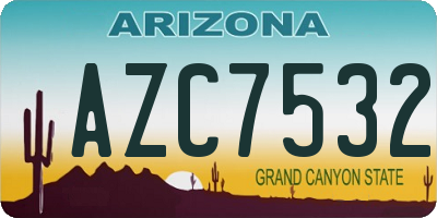 AZ license plate AZC7532