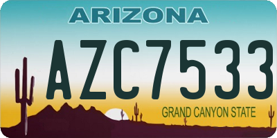 AZ license plate AZC7533