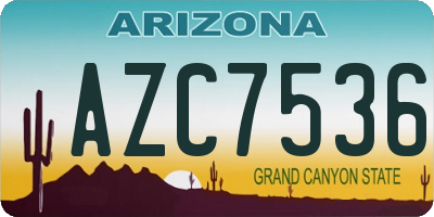 AZ license plate AZC7536