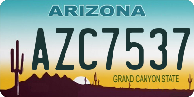 AZ license plate AZC7537