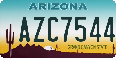 AZ license plate AZC7544
