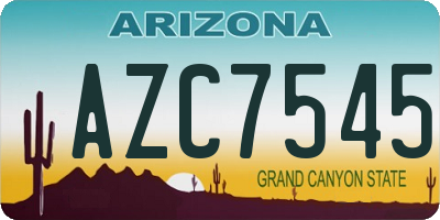 AZ license plate AZC7545