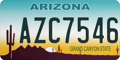 AZ license plate AZC7546