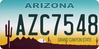 AZ license plate AZC7548