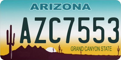 AZ license plate AZC7553