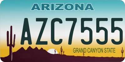 AZ license plate AZC7555