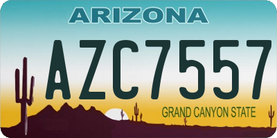 AZ license plate AZC7557