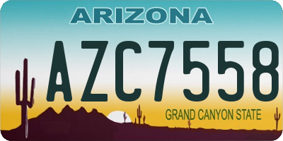 AZ license plate AZC7558