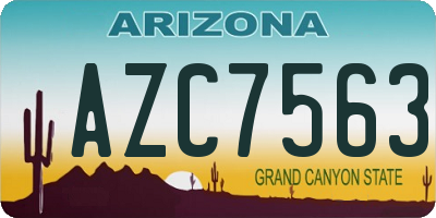 AZ license plate AZC7563
