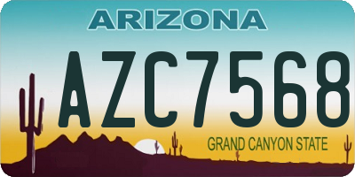 AZ license plate AZC7568