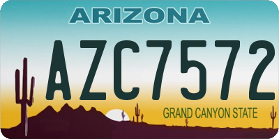 AZ license plate AZC7572