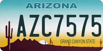 AZ license plate AZC7575