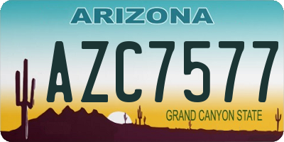 AZ license plate AZC7577