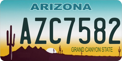 AZ license plate AZC7582