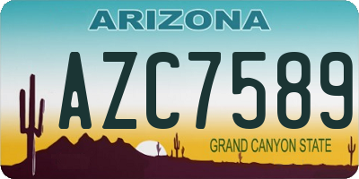 AZ license plate AZC7589