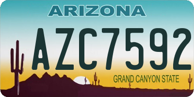 AZ license plate AZC7592