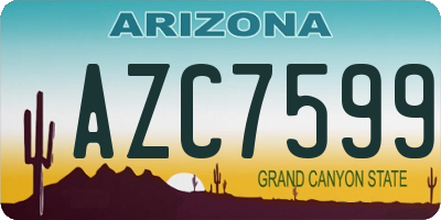 AZ license plate AZC7599
