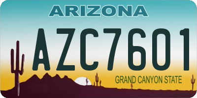 AZ license plate AZC7601