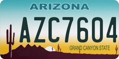 AZ license plate AZC7604