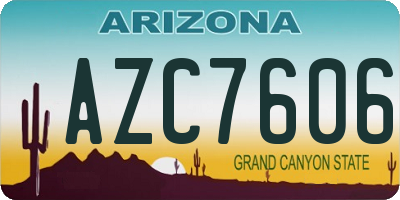AZ license plate AZC7606