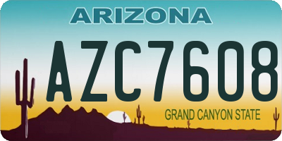 AZ license plate AZC7608