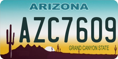 AZ license plate AZC7609