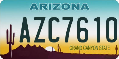 AZ license plate AZC7610