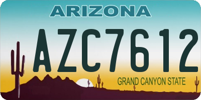 AZ license plate AZC7612