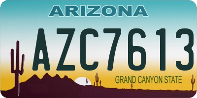 AZ license plate AZC7613